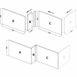 Hudson Reed Hacienda Black Square Shower Bath Side Panel 1700mm - OFF673 -Wholesaledomestic Shop hudson reed hacienda black square shower bath side panel 1700mm two 59633.1652443630