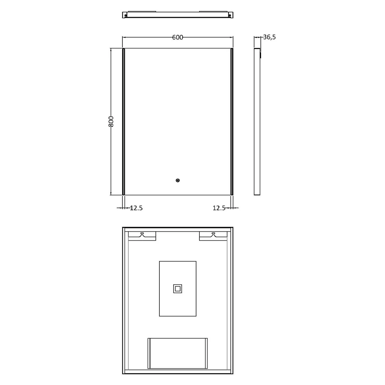 Hudson Reed Silver 800mm X 600mm Ambient Touch Sensor Mirror - LQ604 4 Hudson Reed Silver 800mm X 600mm Ambient Touch Sensor Mirror - LQ604 - Image 2