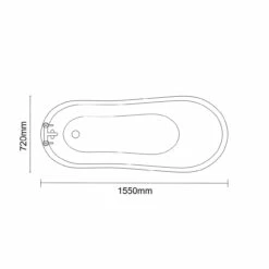 Kensington 1550mm X 720mm Single Ended Freestanding Slipper Bath With Chrome Tiger Feet 13 Kensington 1550mm X 720mm Single Ended Freestanding Slipper Bath With Chrome Tiger Feet -Wholesaledomestic Shop kensington 1550mm x 720mm single ended freestanding slipper bath with chrome tiger feet line top 61968.1652445052