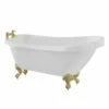 Windsor. Kensington 1550mm X 720mm Single Ended Freestanding Slipper Roll Top Bath With Brushed Brass Claw Feet