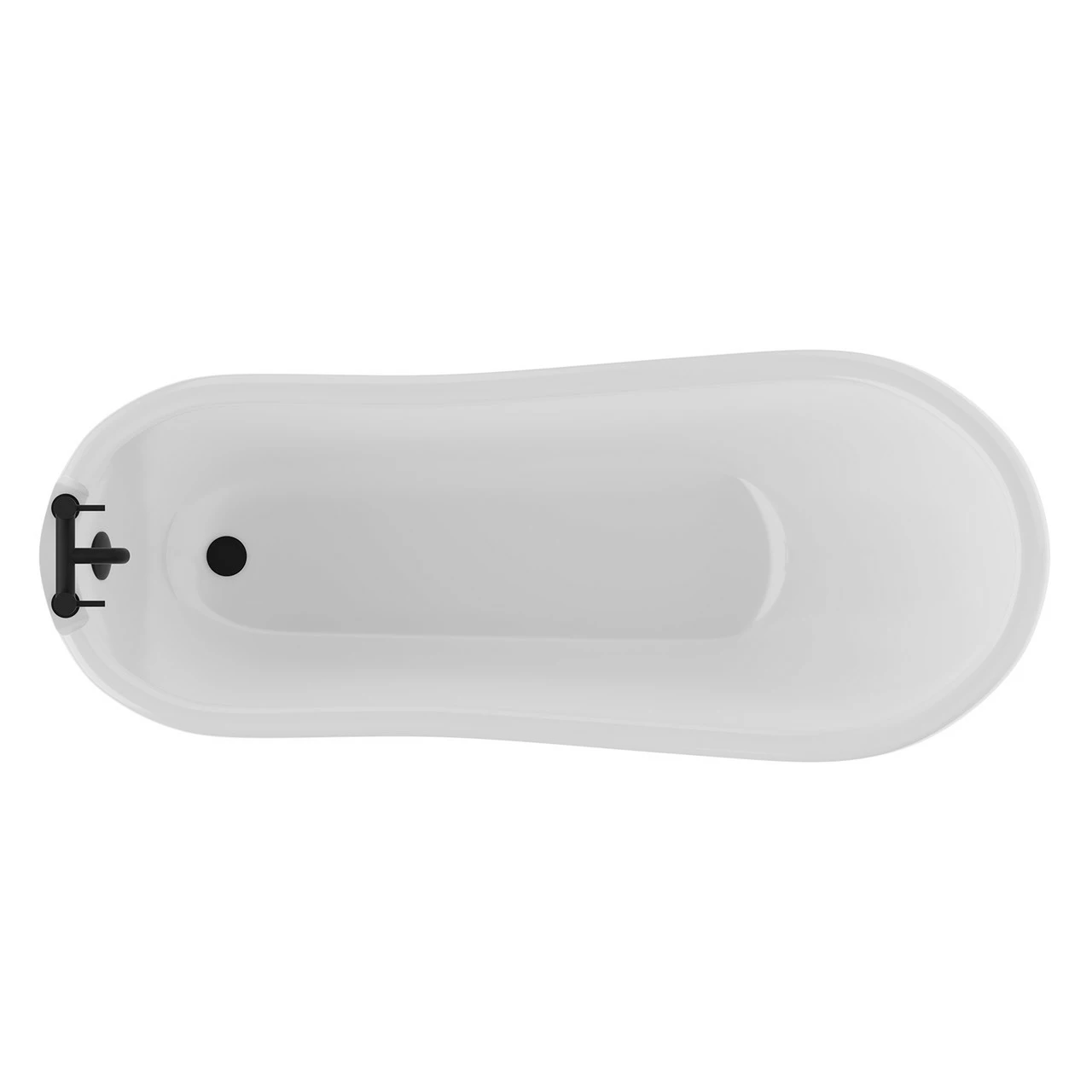 Windsor. Kensington 1550mm X 720mm Single Ended Freestanding Slipper Roll Top Bath With Matt Black Claw Feet 7 Windsor. Kensington 1550mm X 720mm Single Ended Freestanding Slipper Roll Top Bath With Matt Black Claw Feet - Image 5