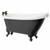 Kensington Black 1550mm X 720mm Single Ended Freestanding Slipper Bath With Matt Black Claw Feet 1 Kensington Black 1550mm X 720mm Single Ended Freestanding Slipper Bath With Matt Black Claw Feet -Wholesaledomestic Shop kensington black 1550mm x 720mm single ended freestanding slipper bath with matt black claw feet right 28342.1667579125