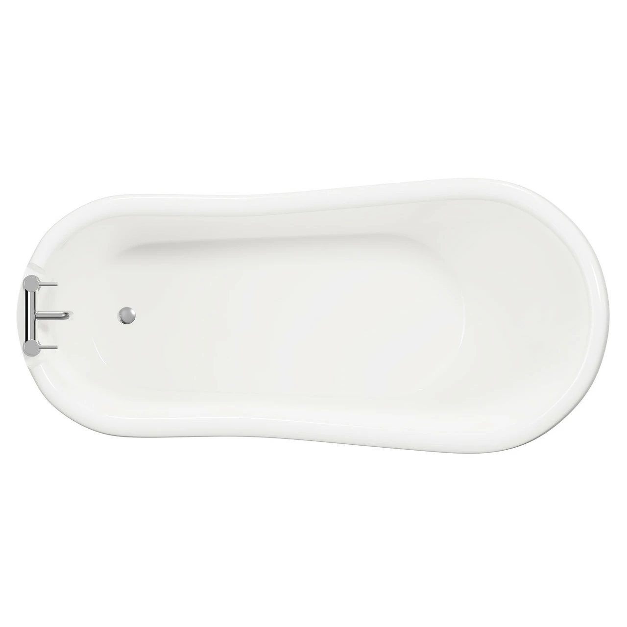 Kensington Black 1550mm X 720mm Single Ended Freestanding Slipper Bath With Polished Chrome Claw Feet - Image 5