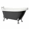 Kensington Black 1550mm X 720mm Single Ended Freestanding Slipper Bath With Polished Chrome Tiger Feet -Wholesaledomestic Shop kensington black 1550mm x 720mm single ended freestanding slipper bath with polished chrome tiger feet right 20599.1667579126