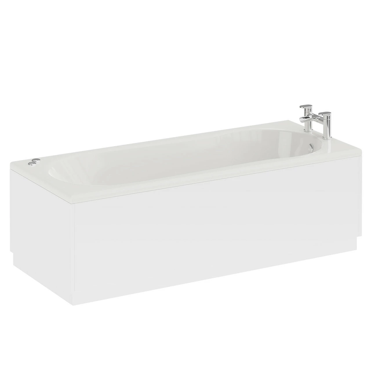 Keyhole 1700mm X 700mm 6 Jet Chrome V-Tec Single Ended Whirlpool Shower Bath - Image 3