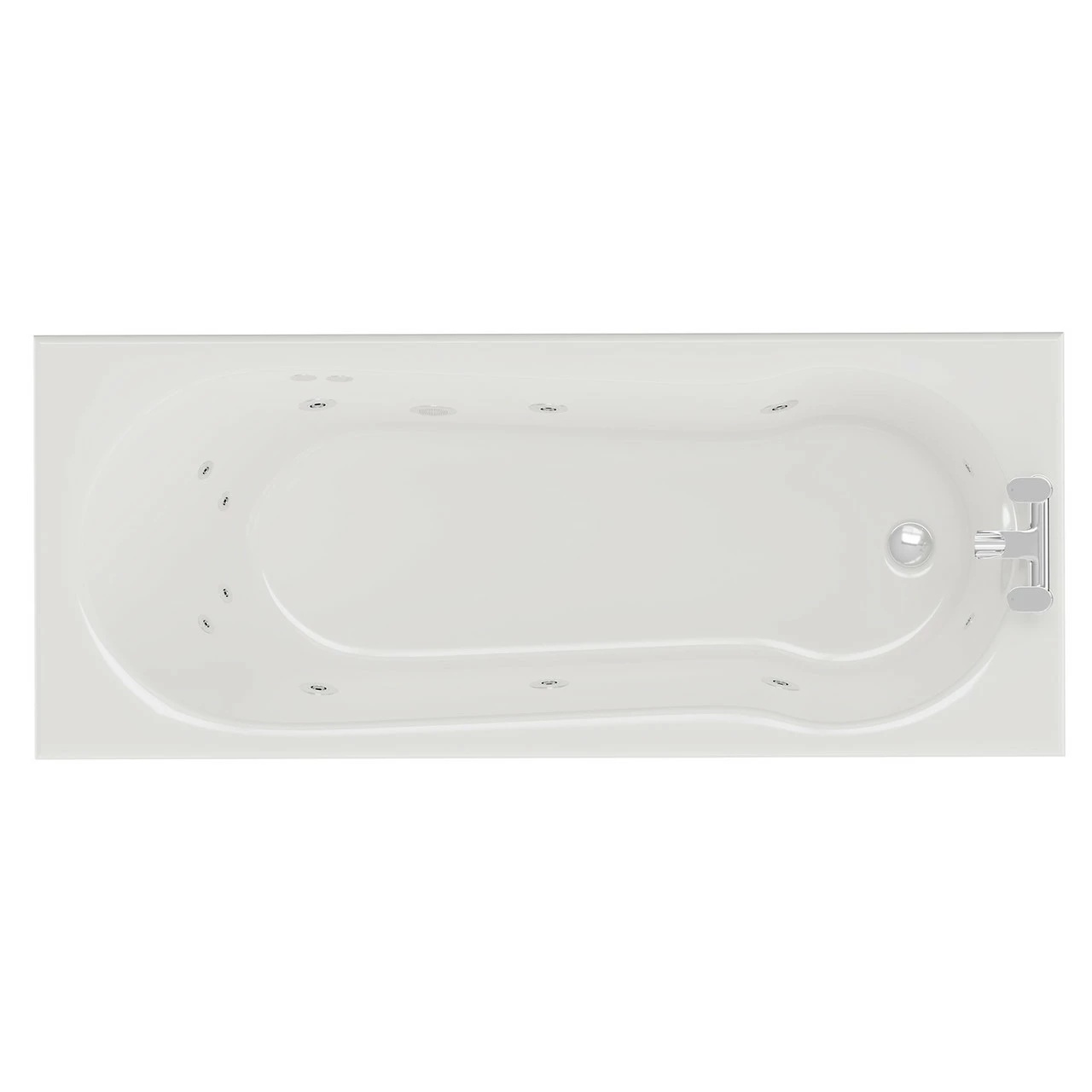 Keyhole 1700mm X 800mm 12 Jet Chrome Flat Jet Single Ended Whirlpool Shower Bath 3 Keyhole 1700mm X 800mm 12 Jet Chrome Flat Jet Single Ended Whirlpool Shower Bath