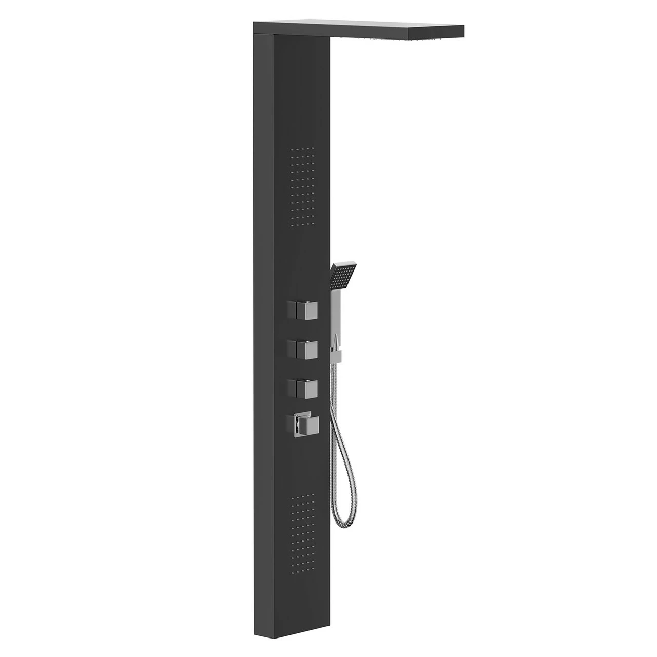 Leo Black Polished Stainless Steel Thermostatic Shower Panel 5 Leo Black Polished Stainless Steel Thermostatic Shower Panel - Image 3