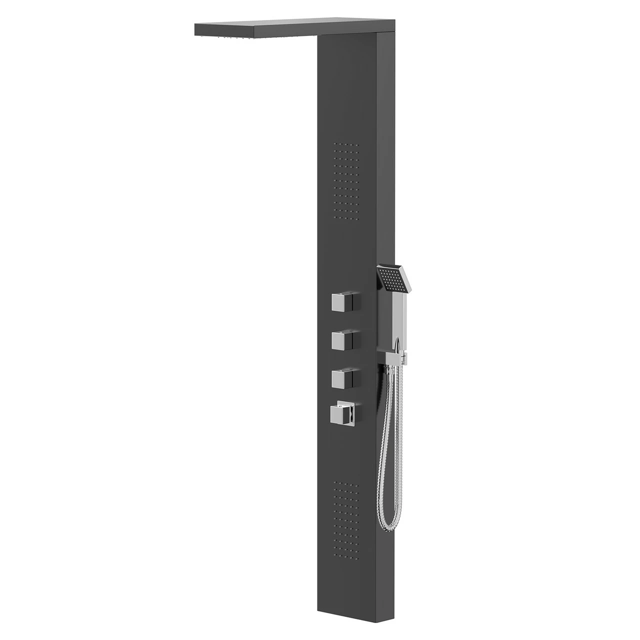 Leo Black Polished Stainless Steel Thermostatic Shower Panel 3 Leo Black Polished Stainless Steel Thermostatic Shower Panel