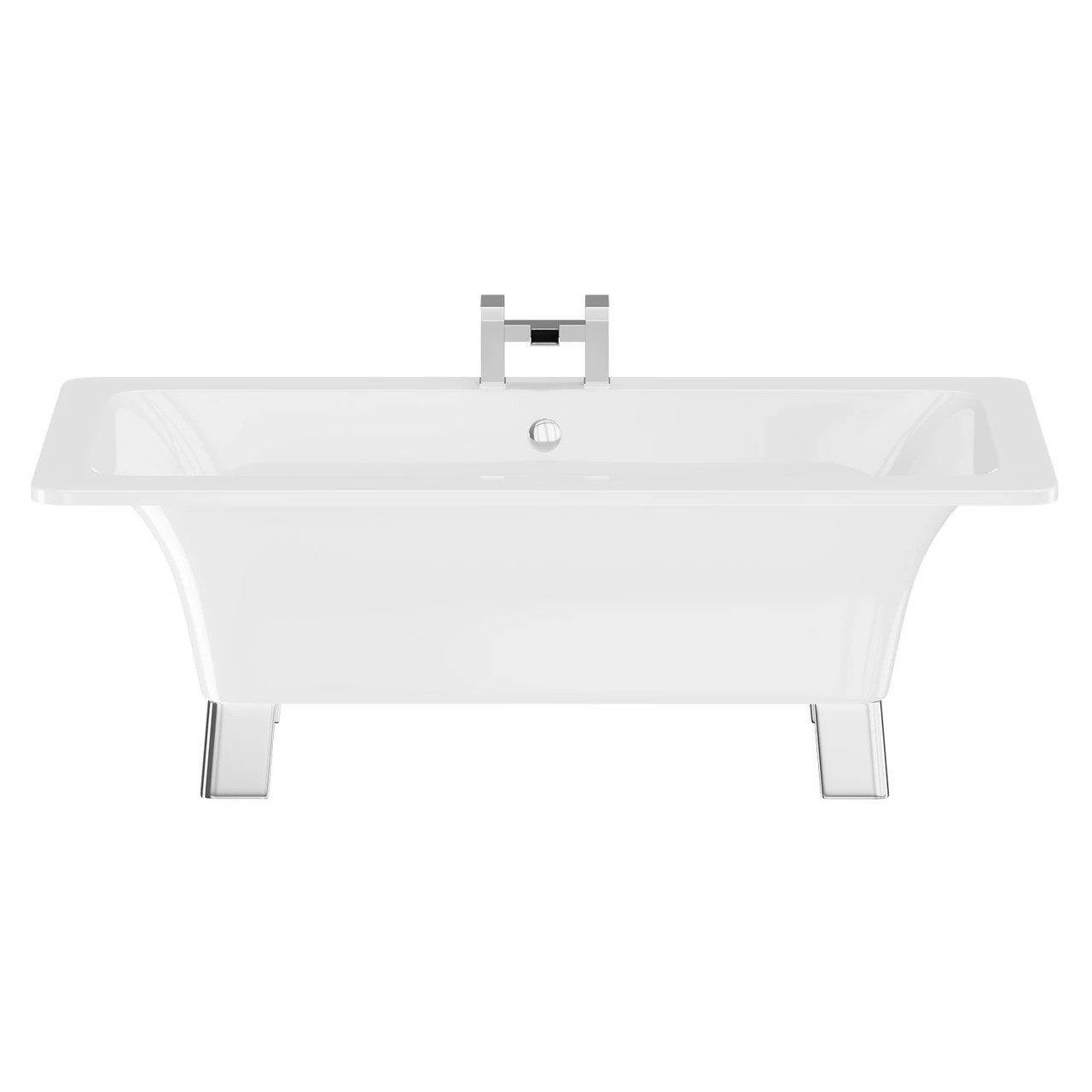 Livorno 1590mm X 745mm Double Ended Freestanding Bath With Chrome Square Feet 4 Livorno 1590mm X 745mm Double Ended Freestanding Bath With Chrome Square Feet - Image 2