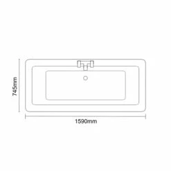 Livorno 1590mm X 745mm Double Ended Freestanding Bath With Chrome Square Feet 13 Livorno 1590mm X 745mm Double Ended Freestanding Bath With Chrome Square Feet -Wholesaledomestic Shop livorno 1590mm x 745mm double ended freestanding bath with chrome square feet line top 30968.1652445127