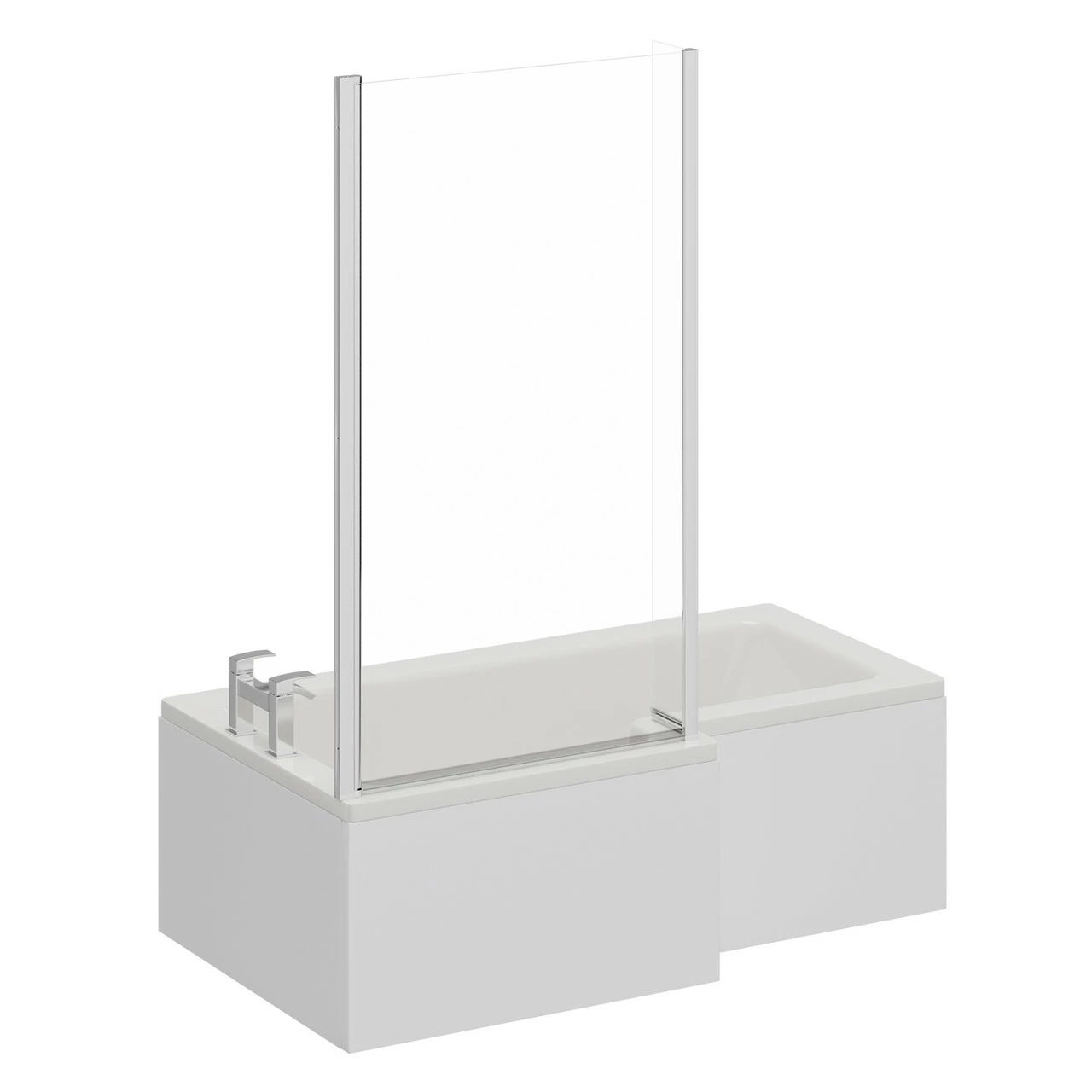 Loire 1500mm Left Hand L Shaped Shower Bath With Bath Screen And Front Bath Panel - Image 3