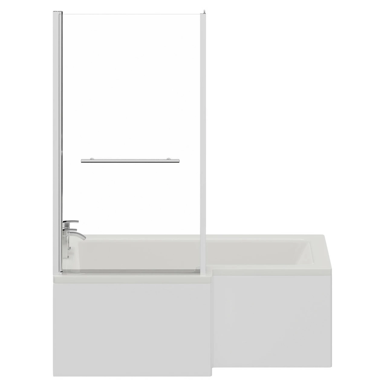 Loire 1500mm Left Hand L Shaped Shower Bath With Towel Rail Bath Screen And Front Bath Panel 6 Loire 1500mm Left Hand L Shaped Shower Bath With Towel Rail Bath Screen And Front Bath Panel - Image 4