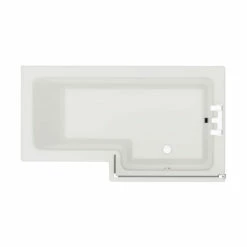 Loire 1500mm Right Hand L Shaped Shower Bath With Bath Screen And Front Bath Panel