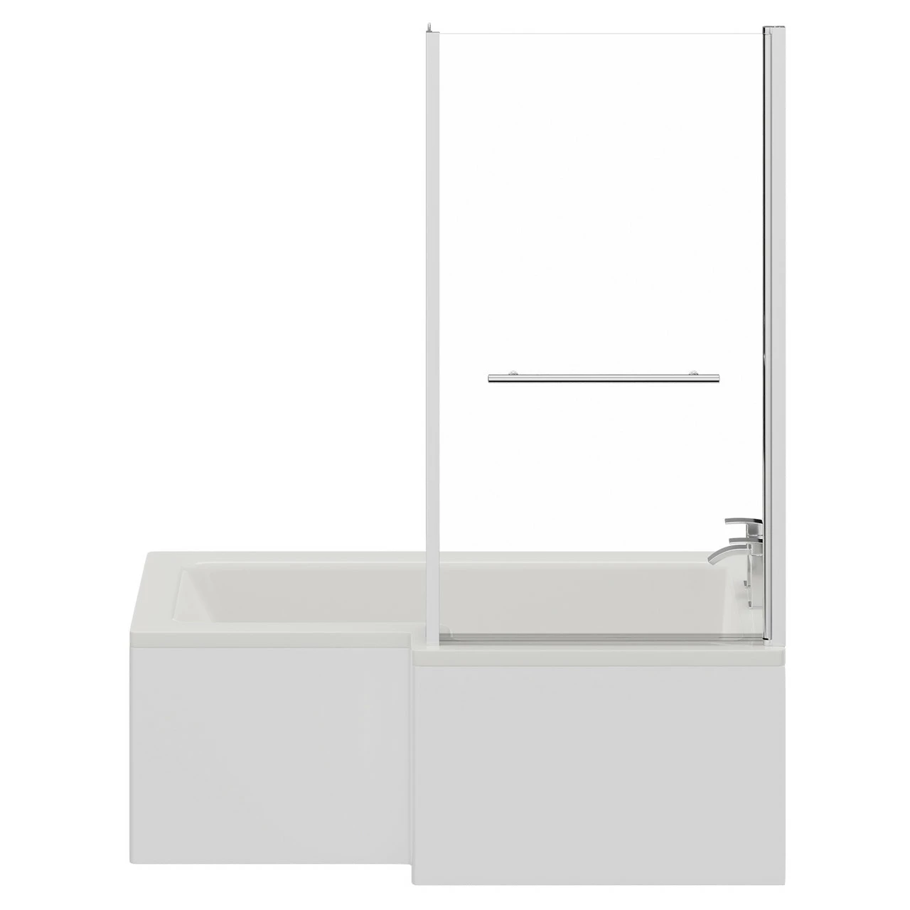 Loire 1500mm Right Hand L Shaped Shower Bath With Towel Rail Bath Screen And Front Bath Panel 6 Loire 1500mm Right Hand L Shaped Shower Bath With Towel Rail Bath Screen And Front Bath Panel - Image 4
