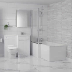 Loire 1500mm Right Hand L Shaped Shower Bath With Towel Rail Bath Screen And Front Bath Panel 13 Loire 1500mm Right Hand L Shaped Shower Bath With Towel Rail Bath Screen And Front Bath Panel -Wholesaledomestic Shop loire 1500mm right hand l shaped shower bath with towel rail bath screen and front bath panel roomset 76298.1691438778