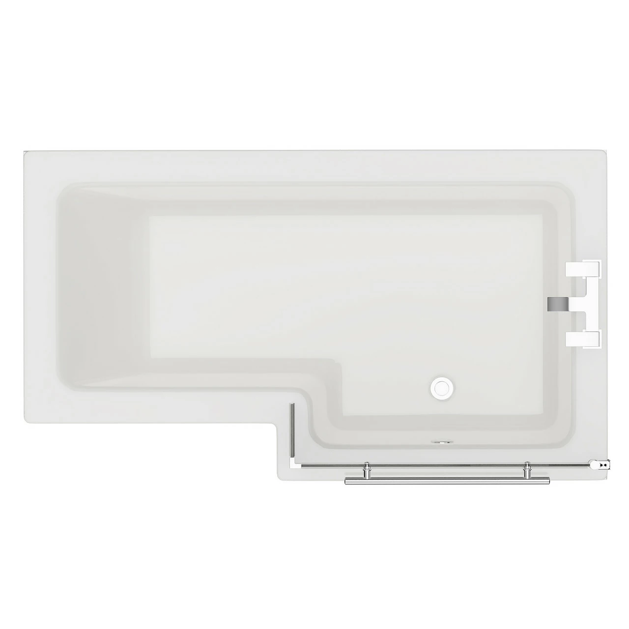 Loire 1500mm Right Hand L Shaped Shower Bath With Towel Rail Bath Screen And Front Bath Panel 3 Loire 1500mm Right Hand L Shaped Shower Bath With Towel Rail Bath Screen And Front Bath Panel