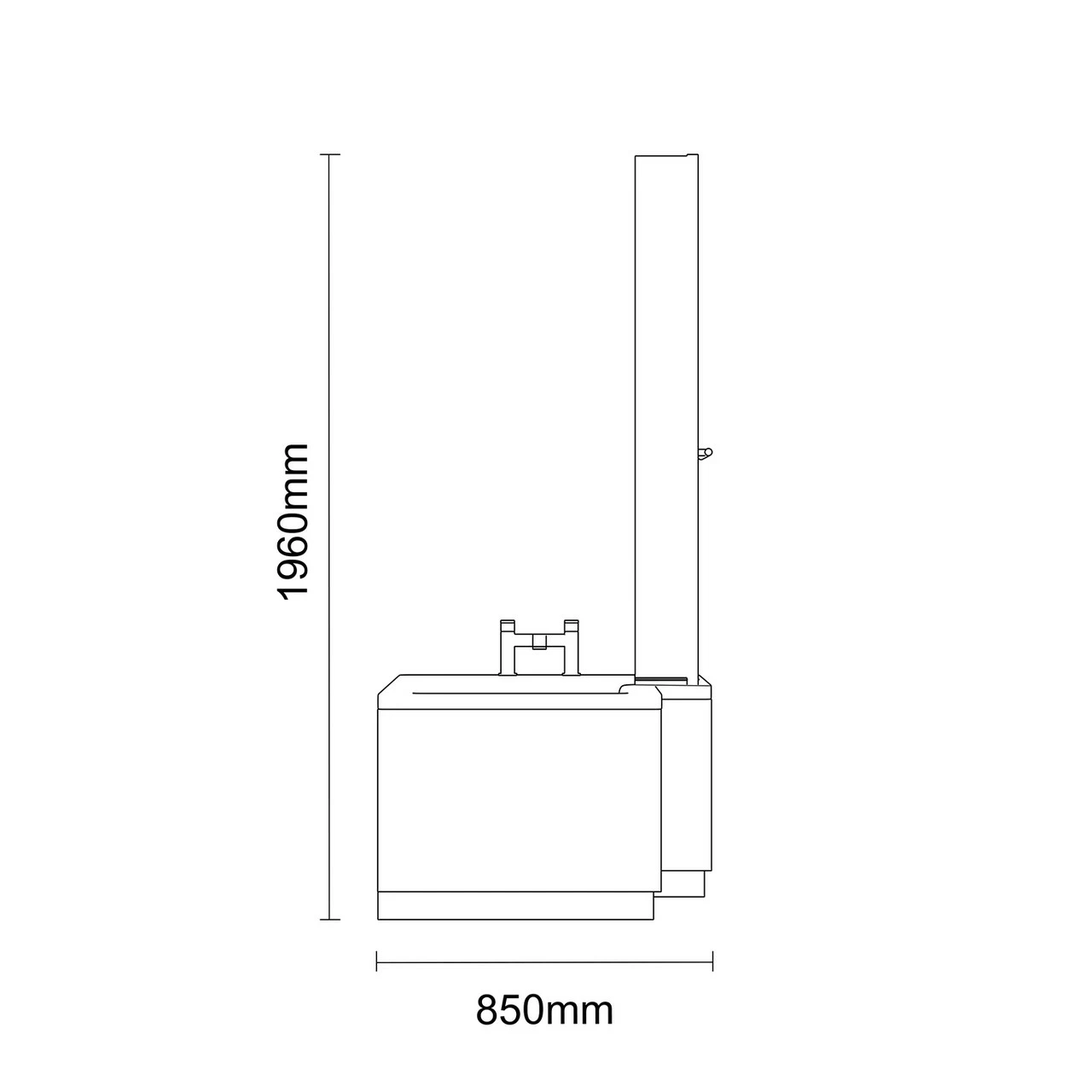 Loire 1500mm Right Hand L Shaped Shower Bath With Towel Rail Bath Screen And Molina Ash Front And End Bath Panel - Image 6