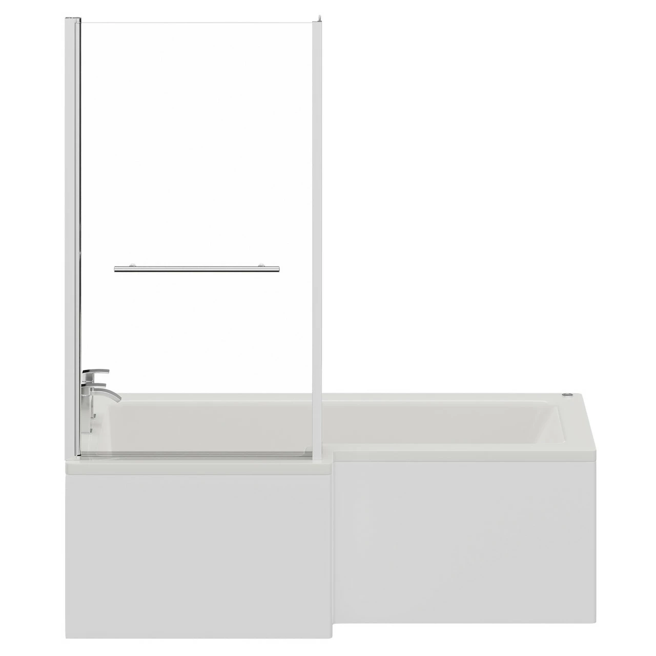 Loire 1700mm 12 Jet Chrome Easifit Left Hand L Shaped Spa Shower Bath With Towel Rail Bath Screen And Front Bath Panel 6 Loire 1700mm 12 Jet Chrome Easifit Left Hand L Shaped Spa Shower Bath With Towel Rail Bath Screen And Front Bath Panel - Image 4