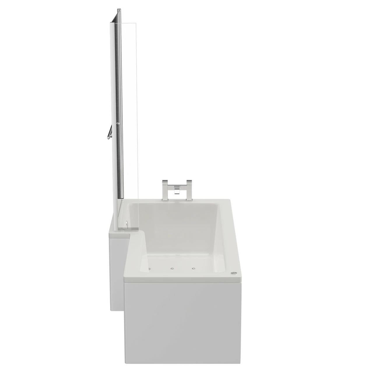 Loire 1700mm 12 Jet Chrome Easifit Left Hand L Shaped Spa Shower Bath With Towel Rail Bath Screen And Front Bath Panel 7 Loire 1700mm 12 Jet Chrome Easifit Left Hand L Shaped Spa Shower Bath With Towel Rail Bath Screen And Front Bath Panel - Image 5