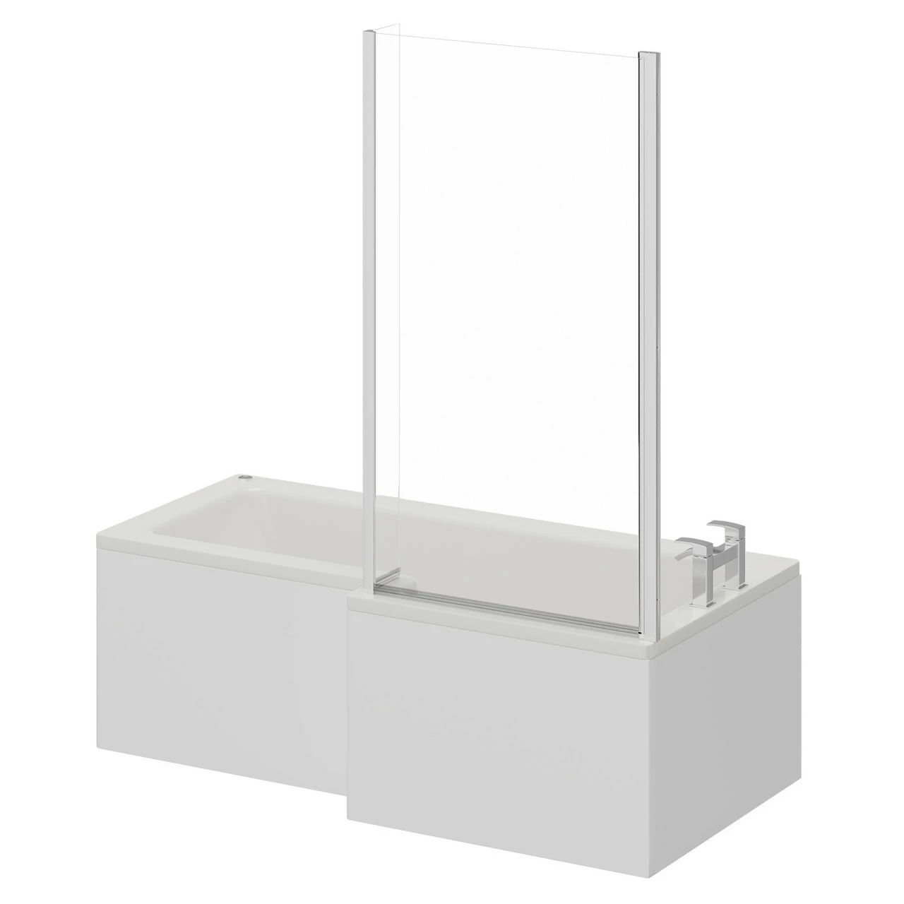 Loire 1700mm 12 Jet Easifit Right Hand L Shaped Spa Shower Bath With Bath Screen And Front Bath Panel 4 Loire 1700mm 12 Jet Easifit Right Hand L Shaped Spa Shower Bath With Bath Screen And Front Bath Panel - Image 2