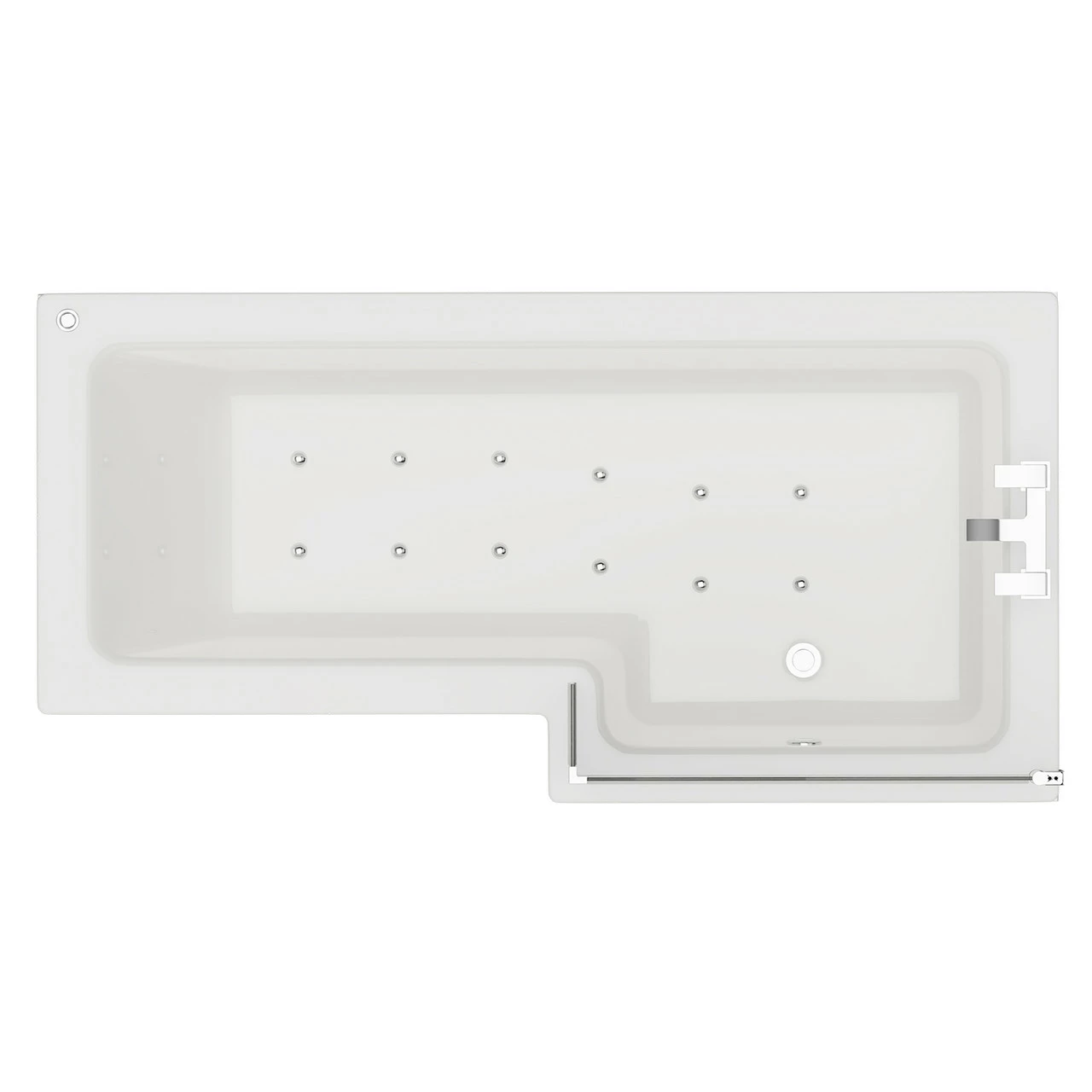 Loire 1700mm 12 Jet Easifit Right Hand L Shaped Spa Shower Bath With Bath Screen And Front Bath Panel 3 Loire 1700mm 12 Jet Easifit Right Hand L Shaped Spa Shower Bath With Bath Screen And Front Bath Panel