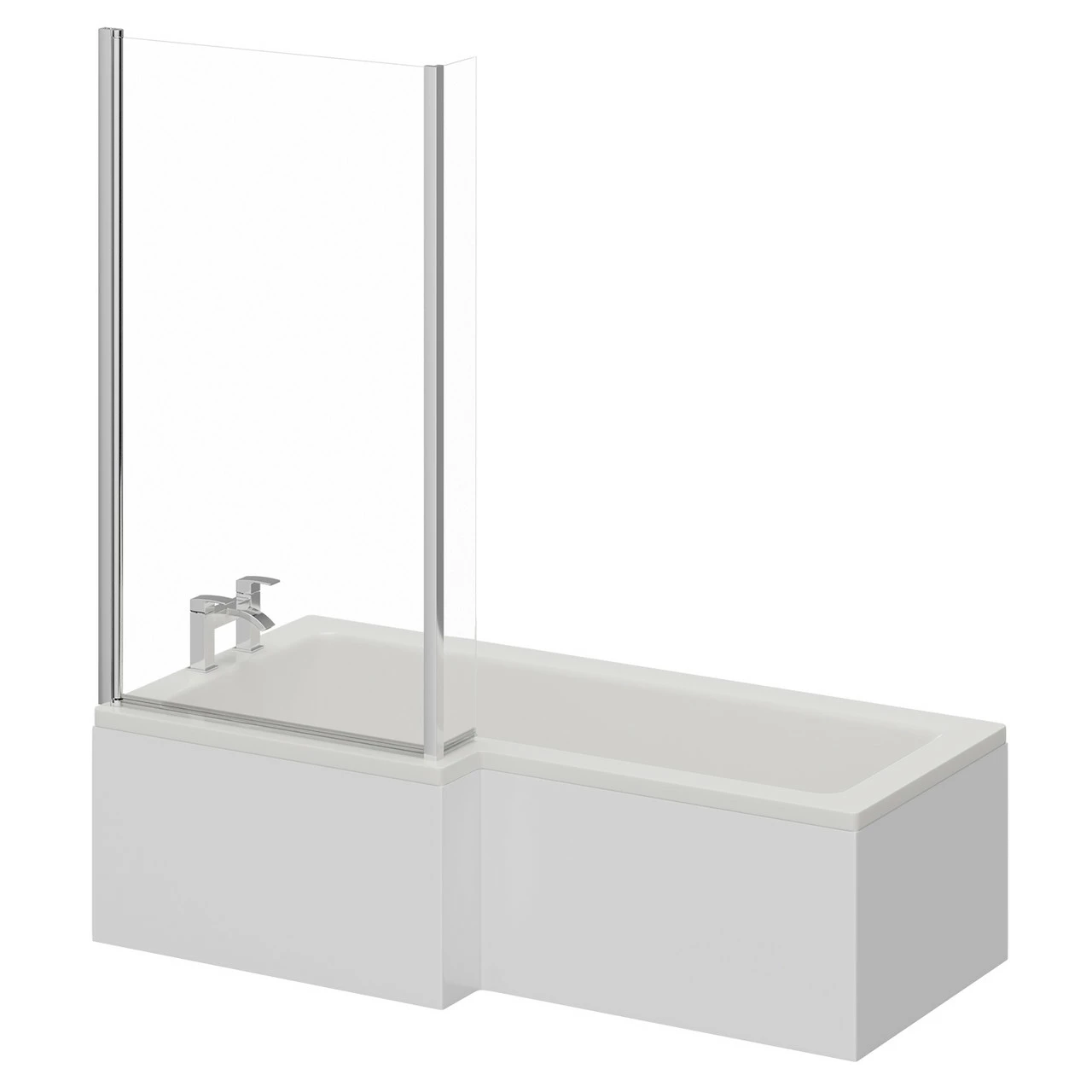Loire 1700mm Left Hand L Shaped Shower Bath With Bath Screen And Front Bath Panel 4 Loire 1700mm Left Hand L Shaped Shower Bath With Bath Screen And Front Bath Panel - Image 2