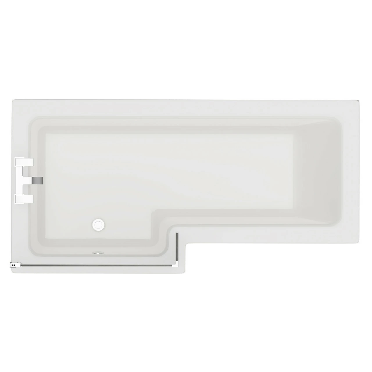 Loire 1700mm Left Hand L Shaped Shower Bath With Bath Screen And Front Bath Panel 3 Loire 1700mm Left Hand L Shaped Shower Bath With Bath Screen And Front Bath Panel