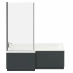 Loire 1700mm Left Hand L Shaped Shower Bath With Bath Screen And Gloss Grey Front And End Bath Panel 11 Loire 1700mm Left Hand L Shaped Shower Bath With Bath Screen And Gloss Grey Front And End Bath Panel -Wholesaledomestic Shop loire 1700mm left hand l shaped shower bath with bath screen and gloss grey front and end bath panel front 03397.1691438794