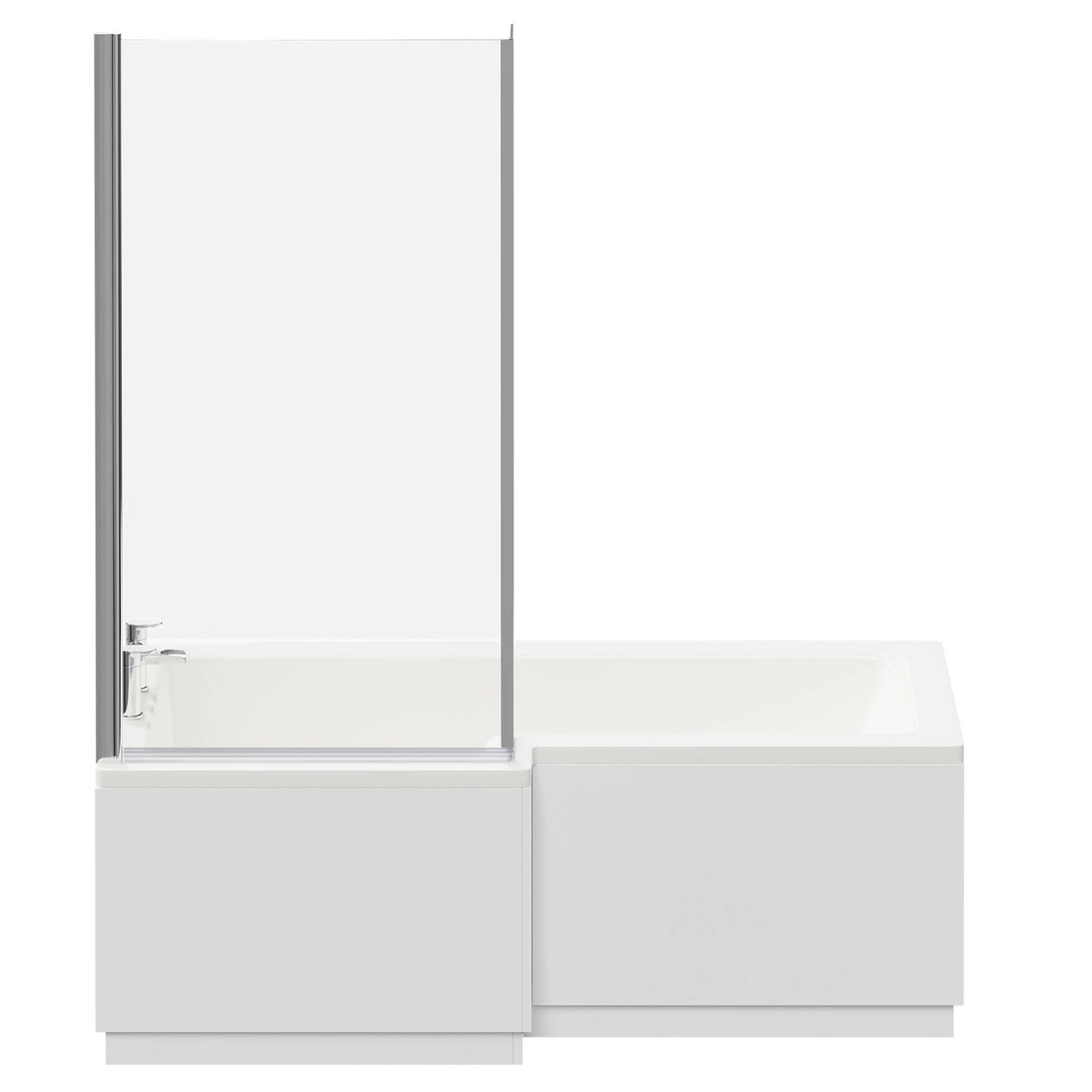 Loire 1700mm Left Hand L Shaped Shower Bath With Bath Screen And Gloss White Front And End Bath Panel - Image 4