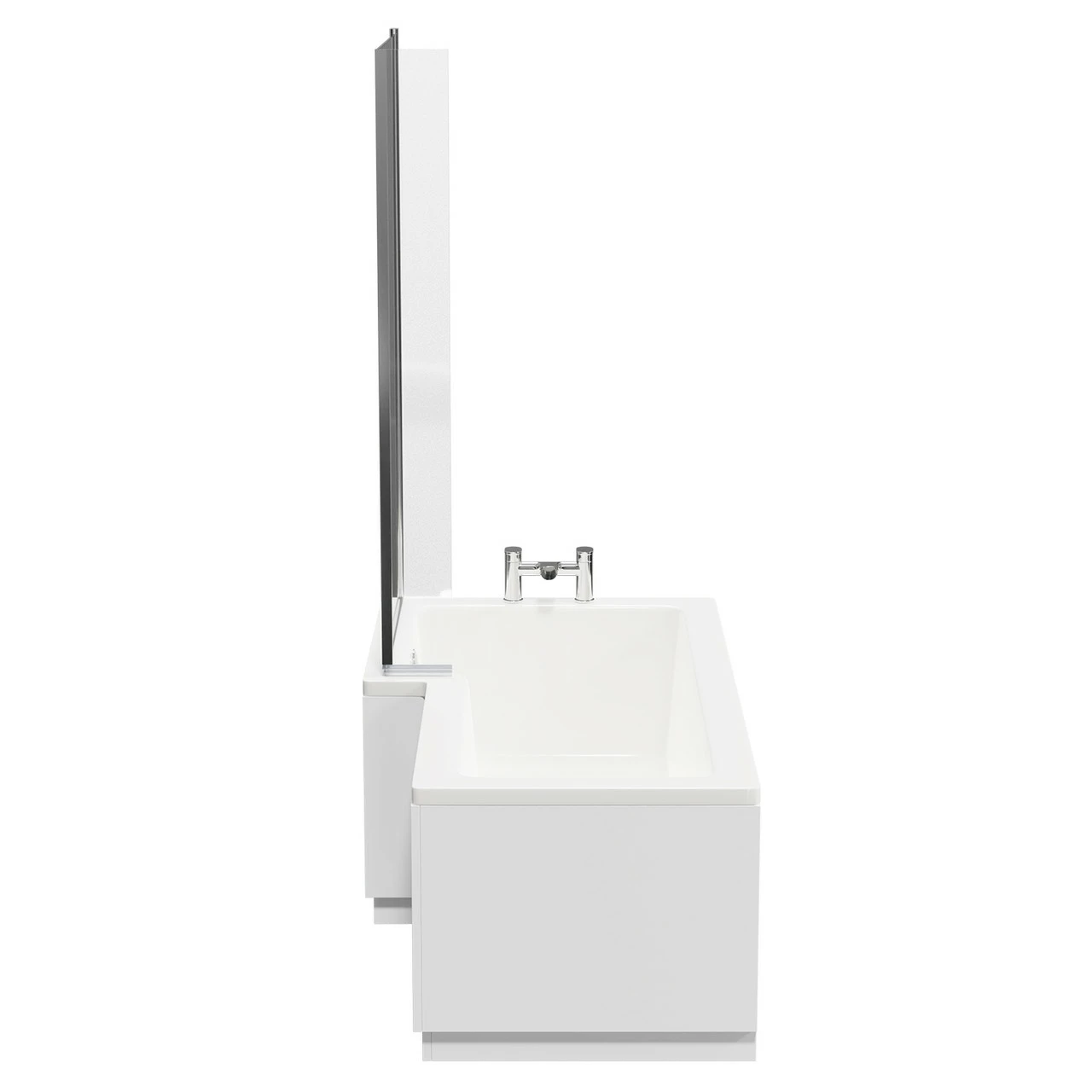 Loire 1700mm Left Hand L Shaped Shower Bath With Bath Screen And Gloss White Front And End Bath Panel - Image 5