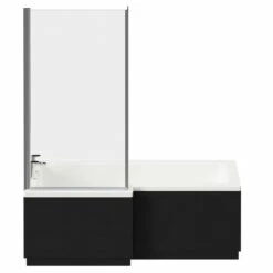 Loire 1700mm Left Hand L Shaped Shower Bath With Bath Screen And Nero Oak Front And End Bath Panel 11 Loire 1700mm Left Hand L Shaped Shower Bath With Bath Screen And Nero Oak Front And End Bath Panel -Wholesaledomestic Shop loire 1700mm left hand l shaped shower bath with bath screen and nero oak front and end bath panel front 05722.1691438793