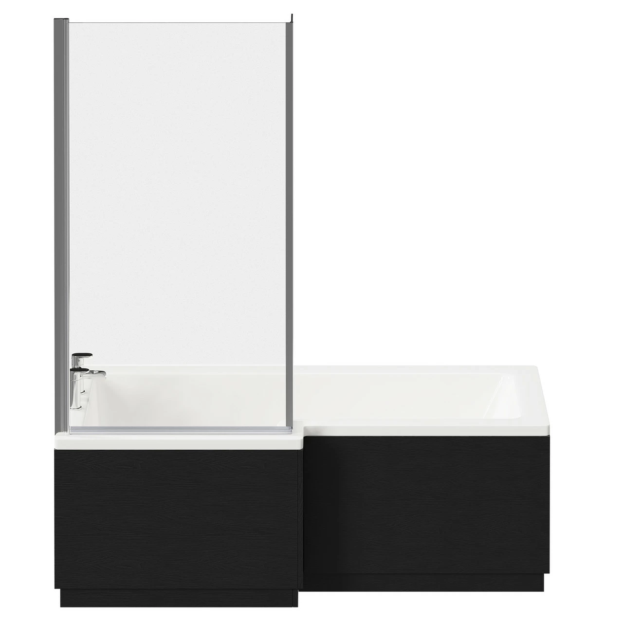 Loire 1700mm Left Hand L Shaped Shower Bath With Bath Screen And Nero Oak Front And End Bath Panel 6 Loire 1700mm Left Hand L Shaped Shower Bath With Bath Screen And Nero Oak Front And End Bath Panel - Image 4