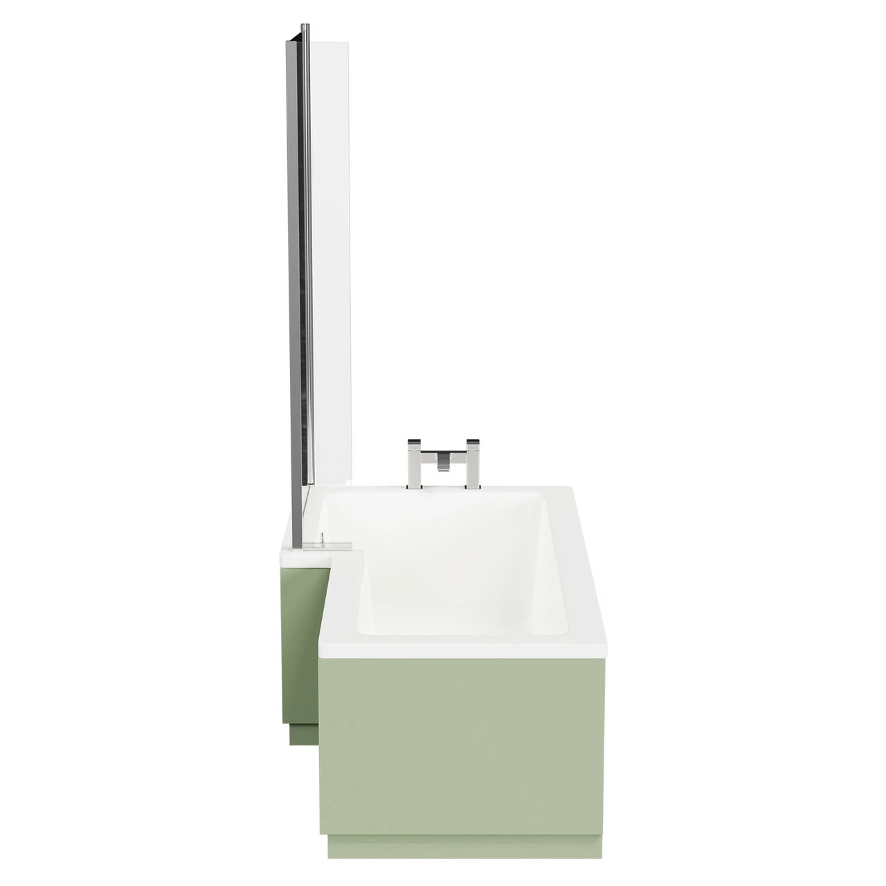 Loire 1700mm Left Hand L Shaped Shower Bath With Polished Chrome Bath Screen And Olive Green Front And End Bath Panels 7 Loire 1700mm Left Hand L Shaped Shower Bath With Polished Chrome Bath Screen And Olive Green Front And End Bath Panels - Image 5