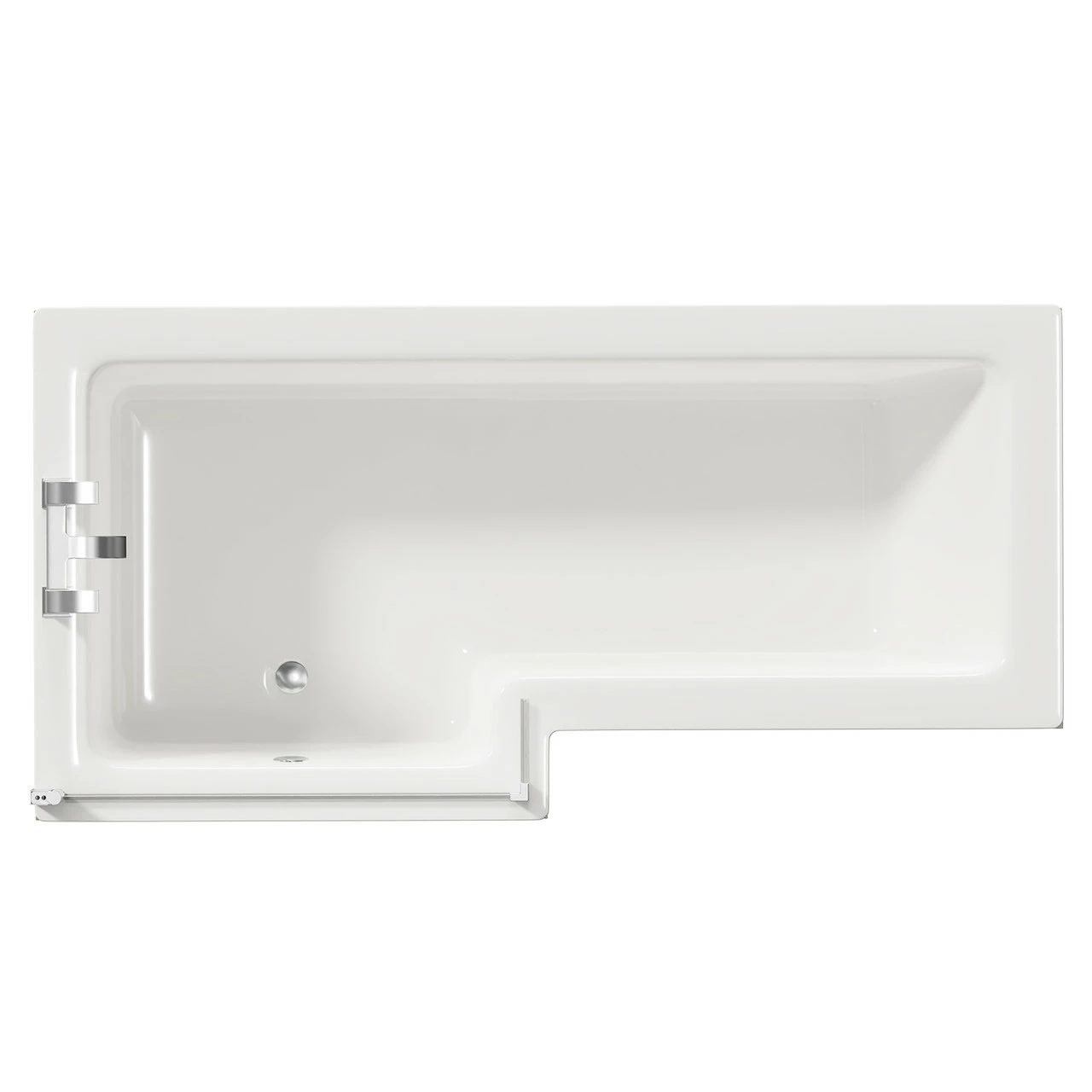 Loire 1700mm Left Hand L Shaped Shower Bath With Polished Chrome Bath Screen And Olive Green Front And End Bath Panels 3 Loire 1700mm Left Hand L Shaped Shower Bath With Polished Chrome Bath Screen And Olive Green Front And End Bath Panels