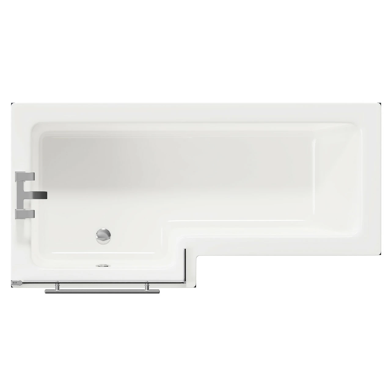 Loire 1700mm Left Hand L Shaped Shower Bath With Polished Chrome Towel Rail Bath Screen And Deep Blue Front And End Bath Panels 3 Loire 1700mm Left Hand L Shaped Shower Bath With Polished Chrome Towel Rail Bath Screen And Deep Blue Front And End Bath Panels