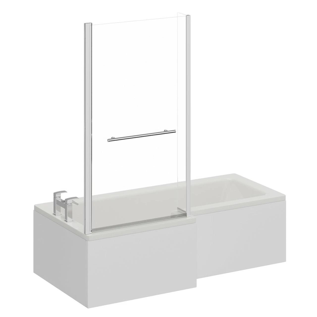 Loire 1700mm Left Hand L Shaped Shower Bath With Towel Rail Bath Screen And Front Bath Panel 5 Loire 1700mm Left Hand L Shaped Shower Bath With Towel Rail Bath Screen And Front Bath Panel - Image 3