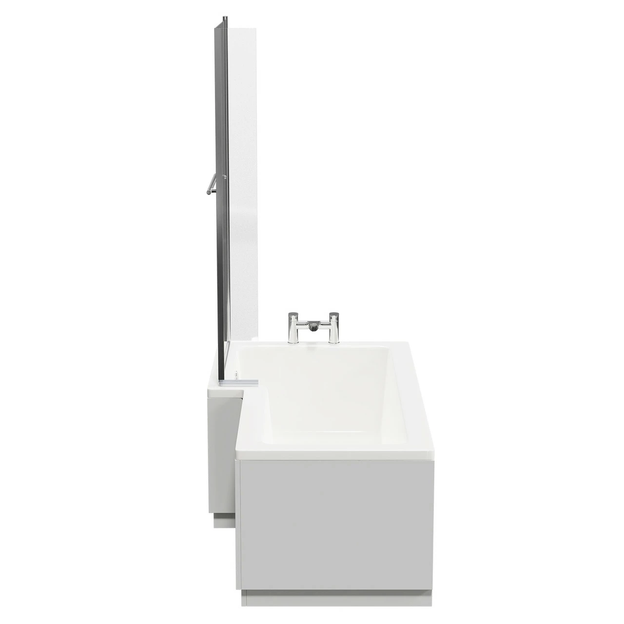 Loire 1700mm Left Hand L Shaped Shower Bath With Towel Rail Bath Screen And Gloss Grey Pearl Front And End Bath Panel 7 Loire 1700mm Left Hand L Shaped Shower Bath With Towel Rail Bath Screen And Gloss Grey Pearl Front And End Bath Panel - Image 5