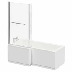 Loire 1700mm Left Hand L Shaped Shower Bath With Towel Rail Bath Screen And Gloss White Front And End Bath Panel 9 Loire 1700mm Left Hand L Shaped Shower Bath With Towel Rail Bath Screen And Gloss White Front And End Bath Panel -Wholesaledomestic Shop loire 1700mm left hand l shaped shower bath with towel rail bath screen and gloss white front and end bath panel right 09055.1691438792