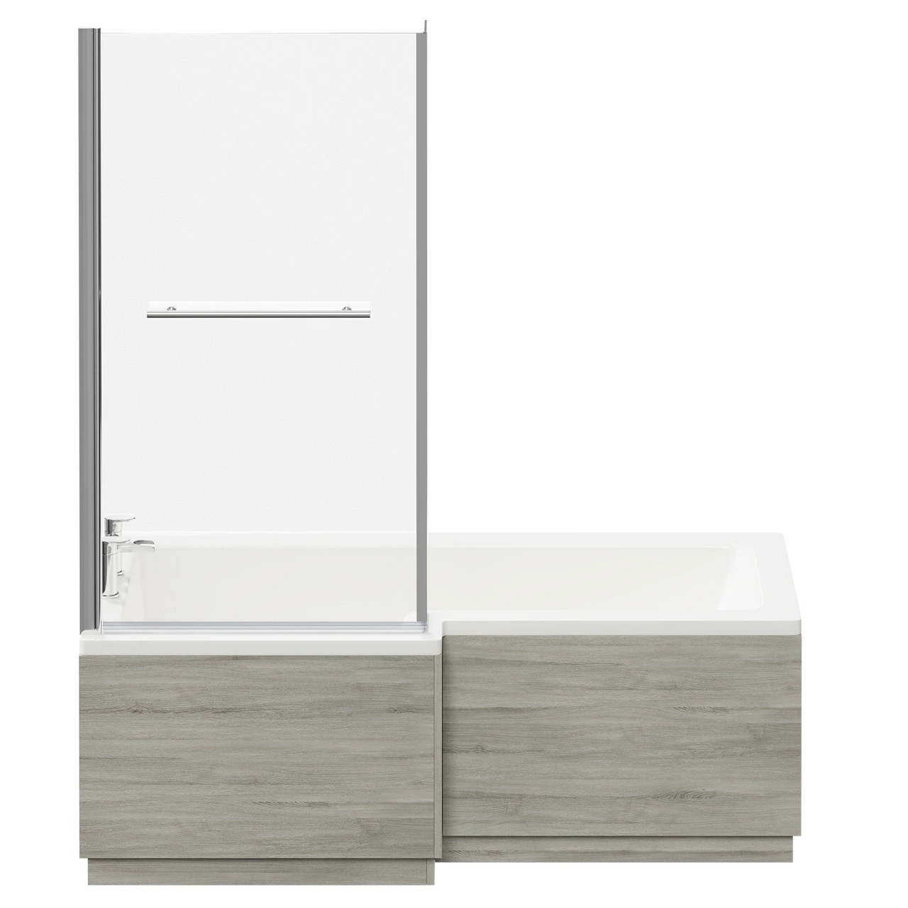 Loire 1700mm Left Hand L Shaped Shower Bath With Towel Rail Bath Screen And Molina Ash Front And End Bath Panel 6 Loire 1700mm Left Hand L Shaped Shower Bath With Towel Rail Bath Screen And Molina Ash Front And End Bath Panel - Image 4