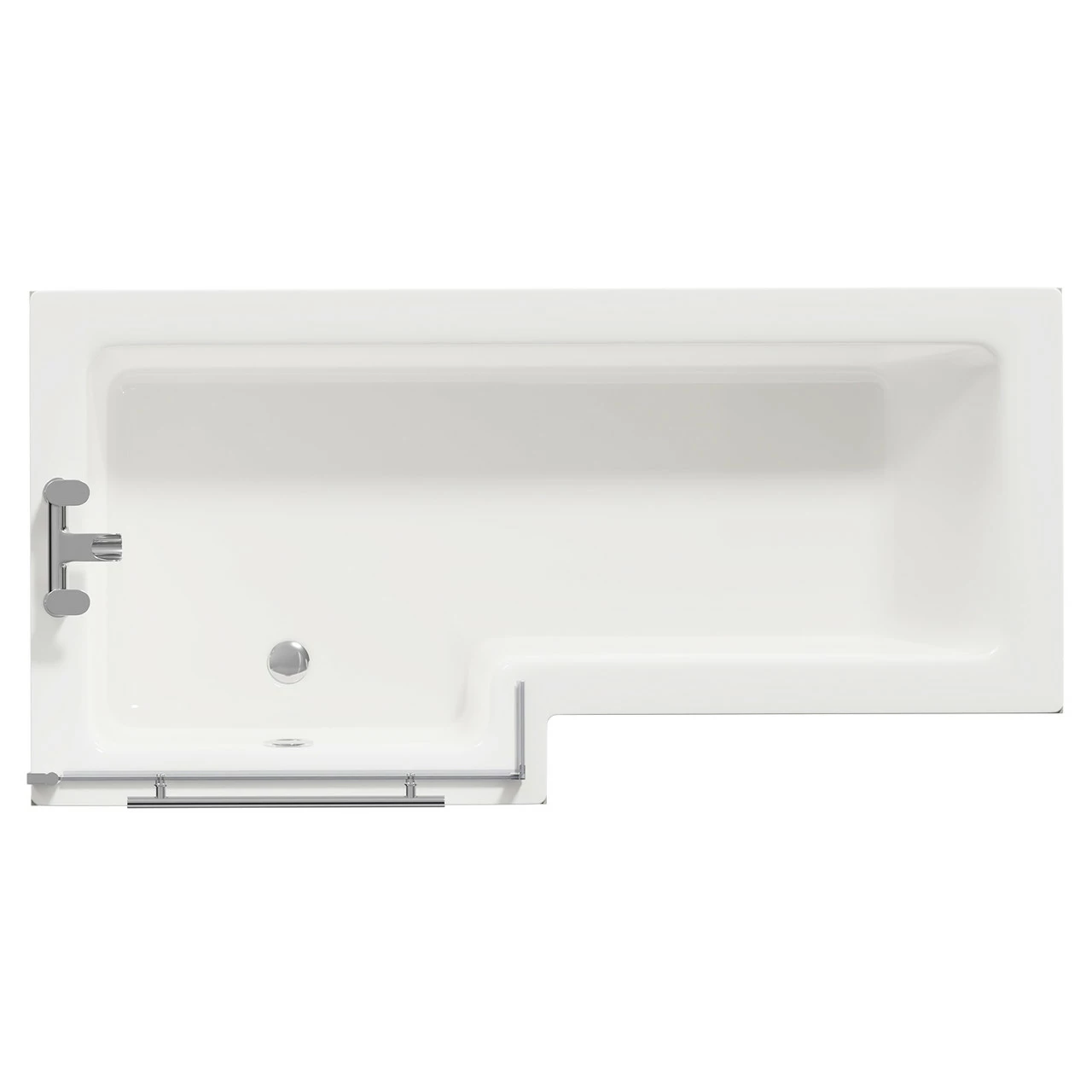 Loire 1700mm Left Hand L Shaped Shower Bath With Towel Rail Bath Screen And Molina Ash Front And End Bath Panel 3 Loire 1700mm Left Hand L Shaped Shower Bath With Towel Rail Bath Screen And Molina Ash Front And End Bath Panel