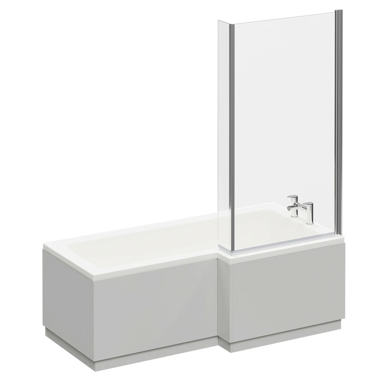 Loire 1700mm Right Hand L Shaped Shower Bath With Bath Screen And Gloss Grey Pearl Front And End Bath Panel 5 Loire 1700mm Right Hand L Shaped Shower Bath With Bath Screen And Gloss Grey Pearl Front And End Bath Panel - Image 3