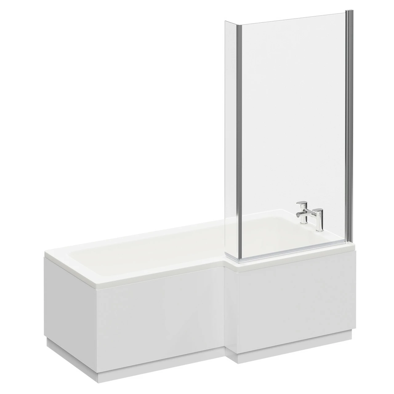Loire 1700mm Right Hand L Shaped Shower Bath With Bath Screen And Gloss White Front And End Bath Panel 5 Loire 1700mm Right Hand L Shaped Shower Bath With Bath Screen And Gloss White Front And End Bath Panel - Image 3