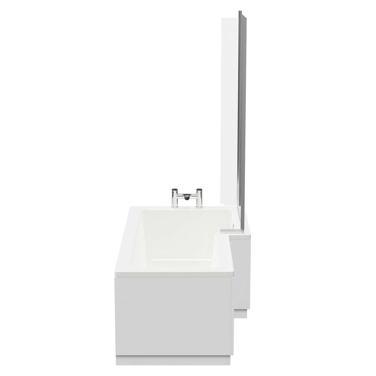Loire 1700mm Right Hand L Shaped Shower Bath With Bath Screen And Gloss White Front And End Bath Panel 7 Loire 1700mm Right Hand L Shaped Shower Bath With Bath Screen And Gloss White Front And End Bath Panel - Image 5