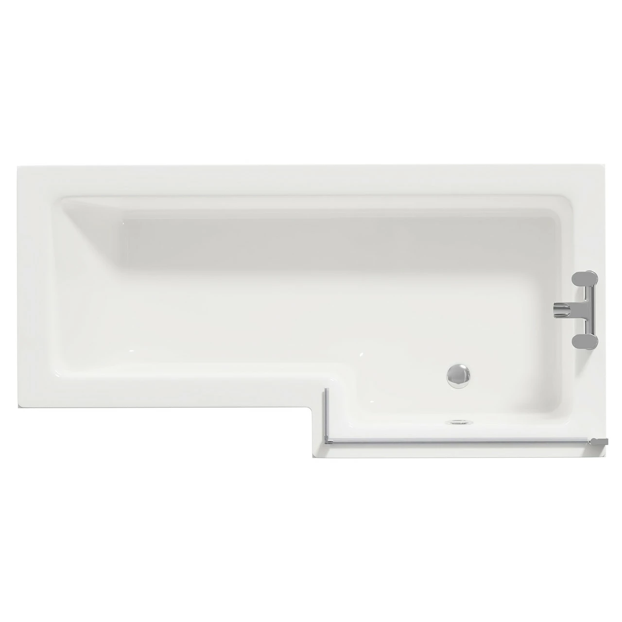 Loire 1700mm Right Hand L Shaped Shower Bath With Bath Screen And Gloss White Front And End Bath Panel 3 Loire 1700mm Right Hand L Shaped Shower Bath With Bath Screen And Gloss White Front And End Bath Panel