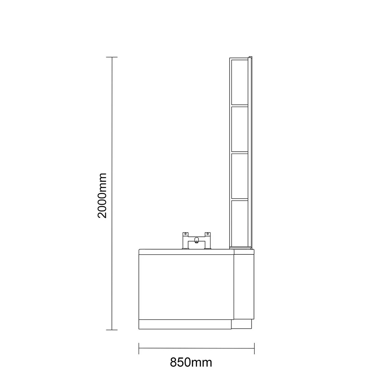 Loire 1700mm Right Hand L Shaped Shower Bath With Matt Black Bath Screen And Deep Blue Front And End Bath Panels 8 Loire 1700mm Right Hand L Shaped Shower Bath With Matt Black Bath Screen And Deep Blue Front And End Bath Panels - Image 6