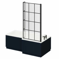 Loire 1700mm Right Hand L Shaped Shower Bath With Matt Black Bath Screen And Deep Blue Front And End Bath Panels 9 Loire 1700mm Right Hand L Shaped Shower Bath With Matt Black Bath Screen And Deep Blue Front And End Bath Panels -Wholesaledomestic Shop loire 1700mm right hand l shaped shower bath with matt black bath screen and deep blue front and end bath panels right 55165.1691438789