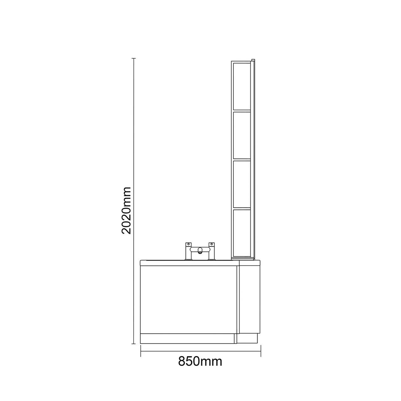 Loire 1700mm Right Hand L Shaped Shower Bath With Matt Black Bath Screen And Nero Oak Front And End Bath Panel 8 Loire 1700mm Right Hand L Shaped Shower Bath With Matt Black Bath Screen And Nero Oak Front And End Bath Panel - Image 6