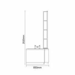 Loire 1700mm Right Hand L Shaped Shower Bath With Matt Black Bath Screen With Gloss Grey Front And End Bath Panel -Wholesaledomestic Shop loire 1700mm right hand l shaped shower bath with matt black bath screen with gloss grey front and end bath panel line side 49957.1691438793