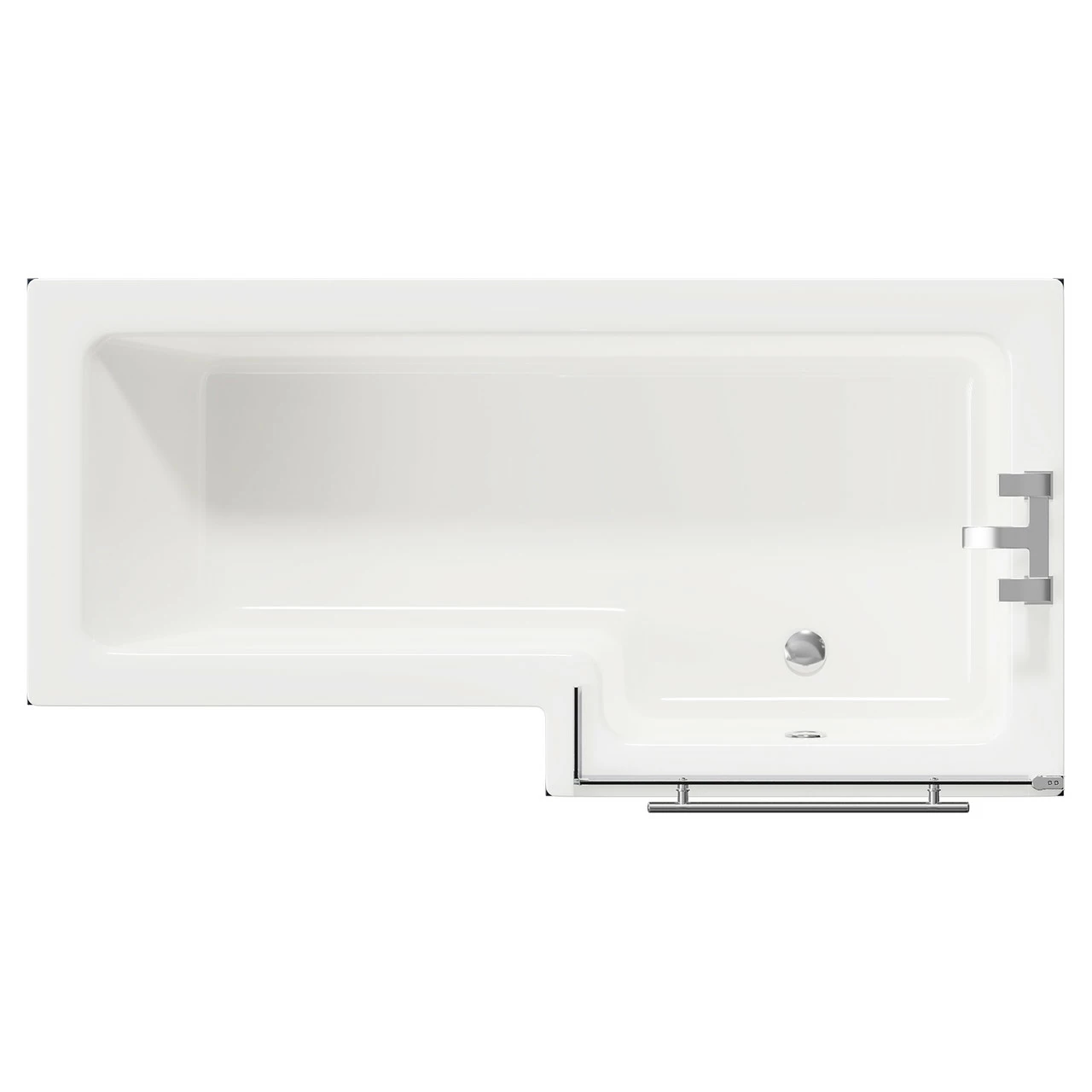 Loire 1700mm Right Hand L Shaped Shower Bath With Polished Chrome Towel Rail Bath Screen And Deep Blue Front And End Bath Panels 3 Loire 1700mm Right Hand L Shaped Shower Bath With Polished Chrome Towel Rail Bath Screen And Deep Blue Front And End Bath Panels