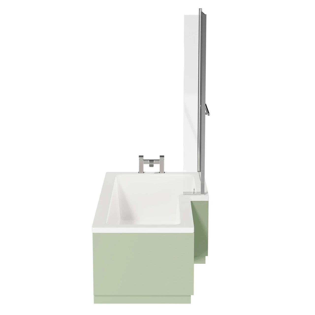 Loire 1700mm Right Hand L Shaped Shower Bath With Polished Chrome Towel Rail Bath Screen And Olive Green Front And End Bath Panels 7 Loire 1700mm Right Hand L Shaped Shower Bath With Polished Chrome Towel Rail Bath Screen And Olive Green Front And End Bath Panels - Image 5
